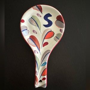 Anthropologie- Monogram floral spoon rest - Letter S